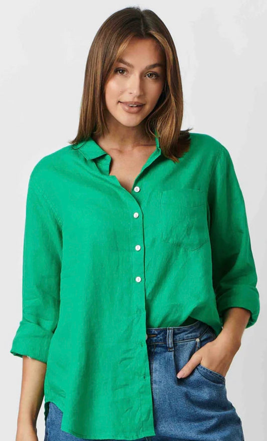Enveloppe Linen shirt Palme Green