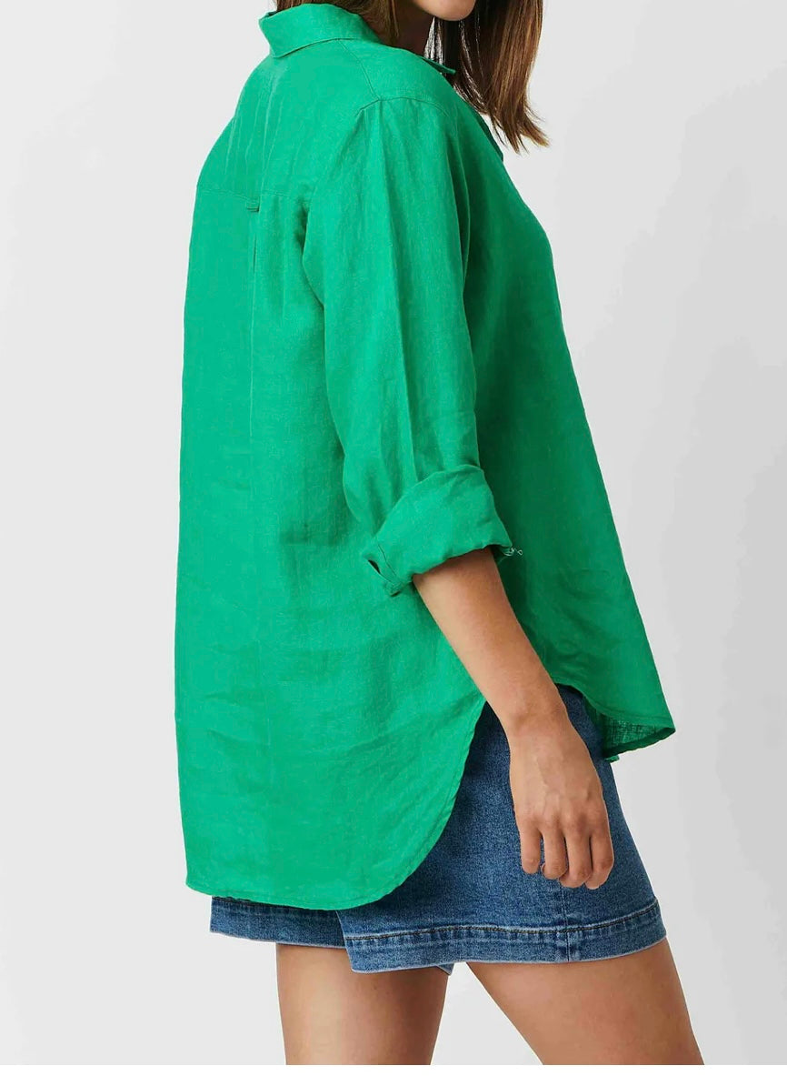 Enveloppe Linen shirt Palme Green
